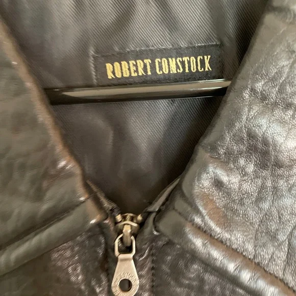 Robert Comstock Black Genuine Leather 3/4 Length Jacket. Size: 48 - Picture 2 of 12